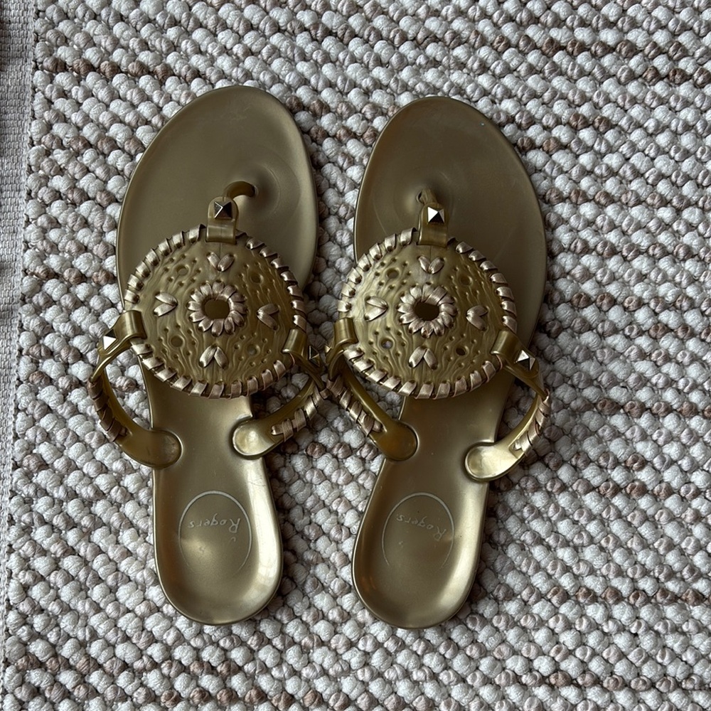 Jack Rogers Gold Medallion Sandals